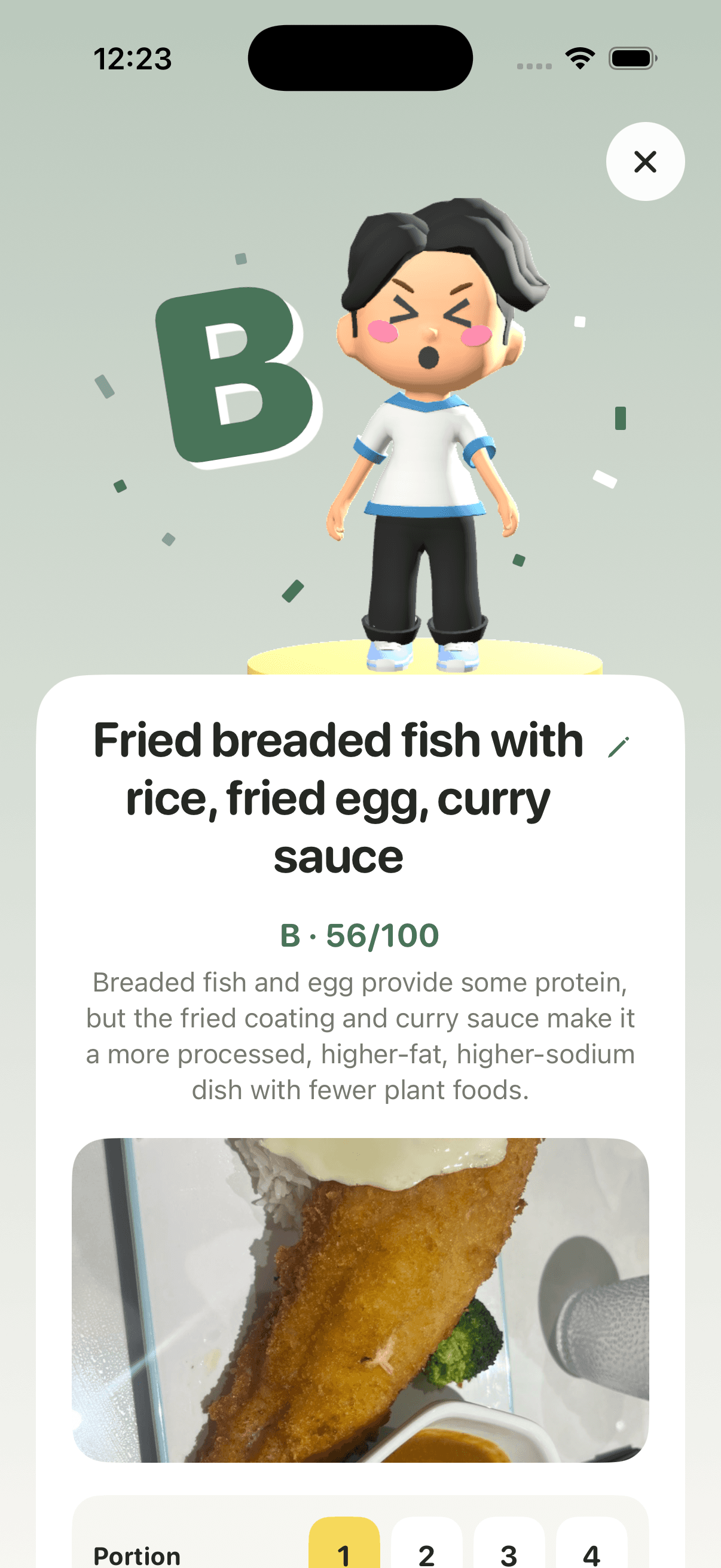Meal insights — Nomi iPhone app screenshot